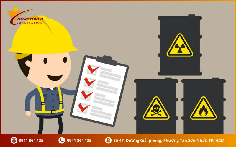 Các phần chính của dịch tài liệu an toàn hóa chất