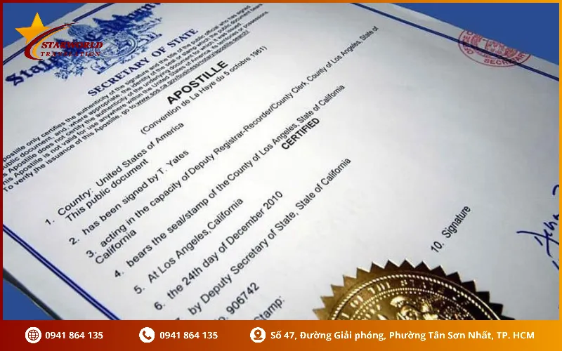 Một số giấy tờ được áp dụng Apostille
